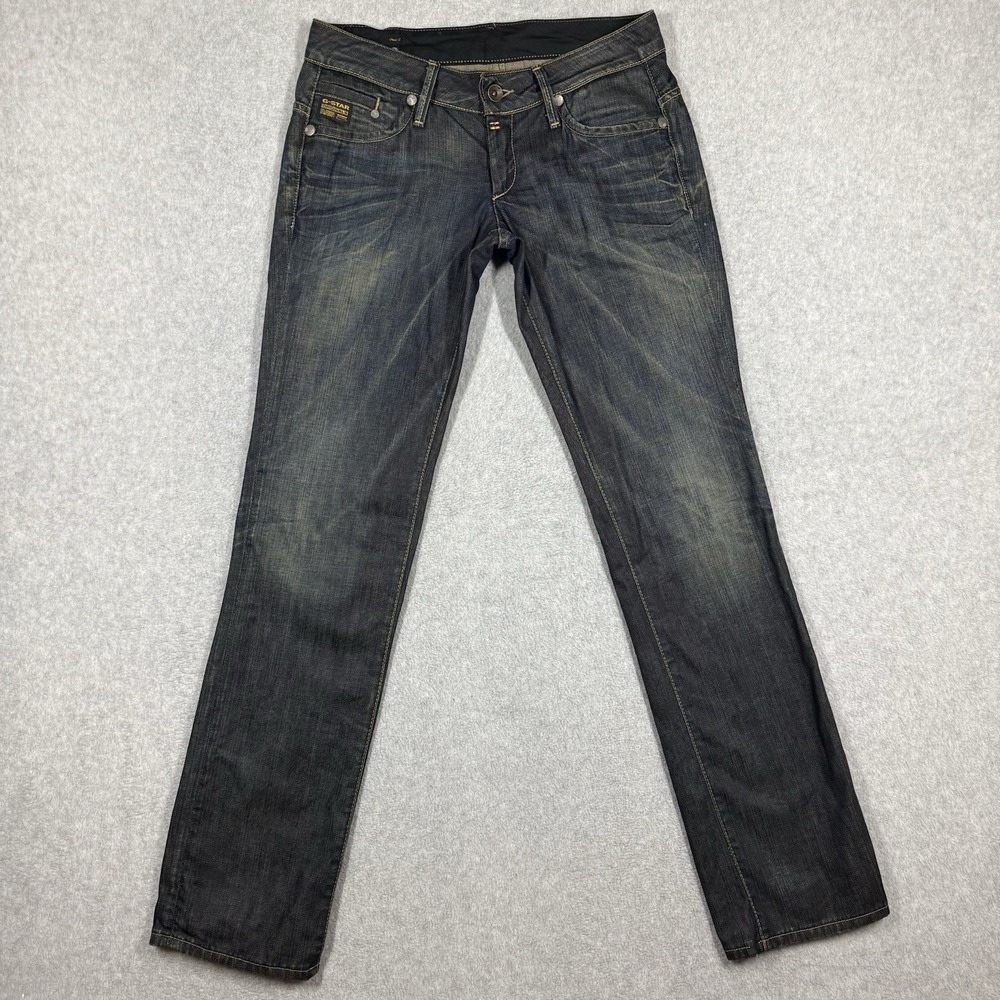 G Star 30 W 34 L Dark Wash Straight Leg denim